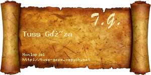 Tuss Géza névjegykártya