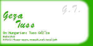 geza tuss business card